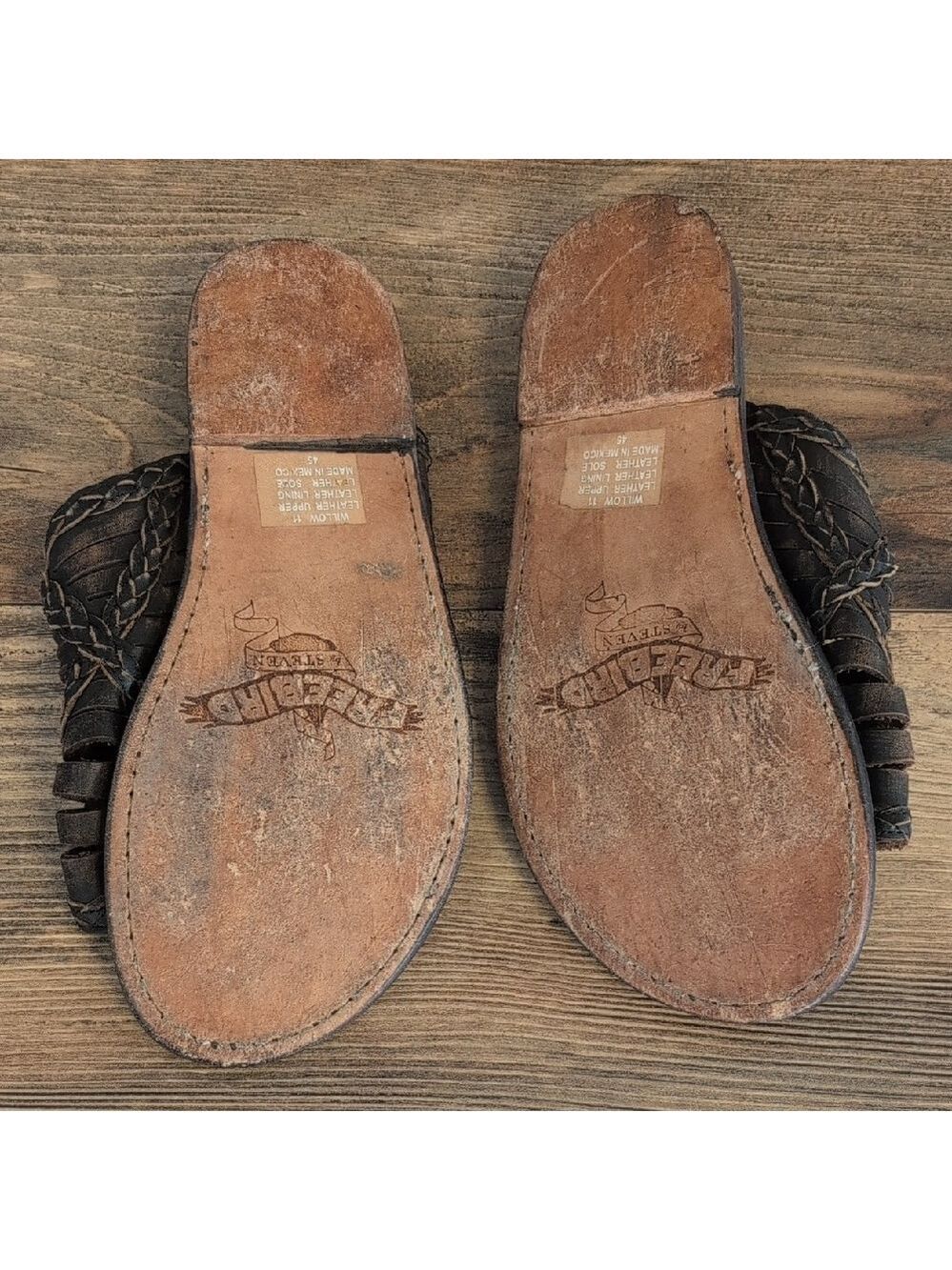 Freebird Black/Brown Boho Woven Leather Hippie Sandals 11      -c156 - Picture 6 of 7